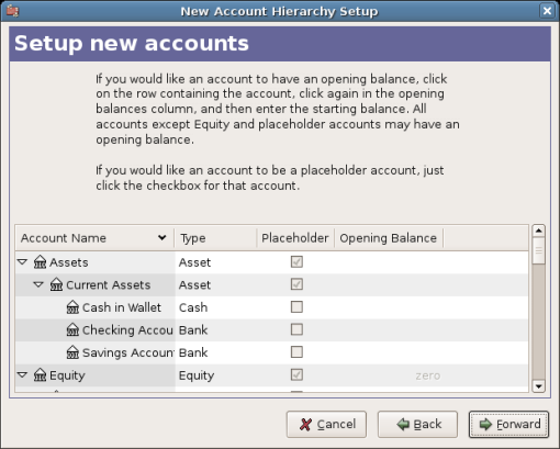 The New Account Hierarchy Setup Druid - Configure