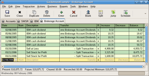 Example of cash dividend transactions